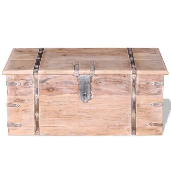 Akaatsiapuidust hoiukirstude komplekt, 2 tk, pruun, valge harjatud viimistlus – 4