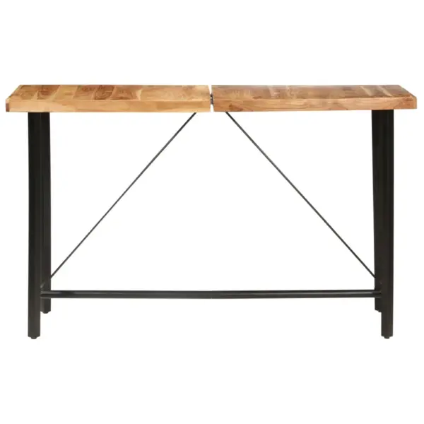 Industriaalstiilis akaatsiapuidust baarilaud, naturaalne/must, 180 x 70 x 107 cm – 2