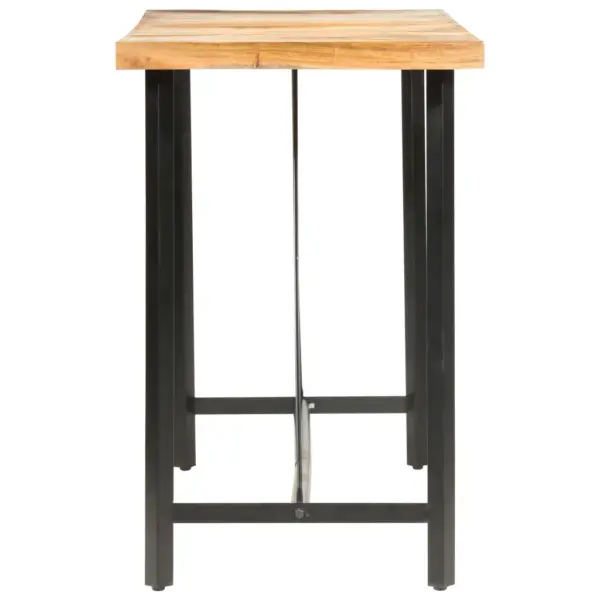 Industriaalstiilis akaatsiapuidust baarilaud, naturaalne/must, 180 x 70 x 107 cm – 3