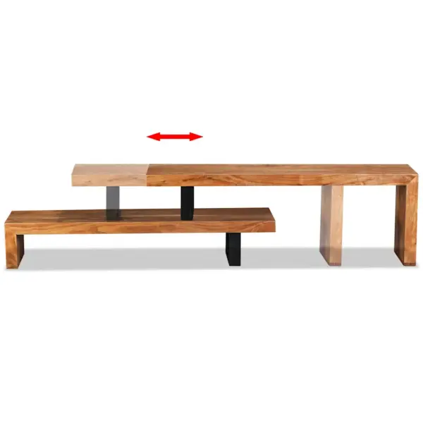 Kaheastmeline akaatsiapuidust telerialus reguleeritava ülemise osaga, 118 cm, pruun – 9