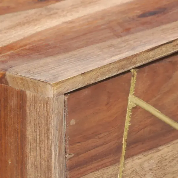 Kirjutuslaud akaatsiapuidust 2 sahtliga, naturaalne ja messing, 100 x 55 x 75 cm – 5
