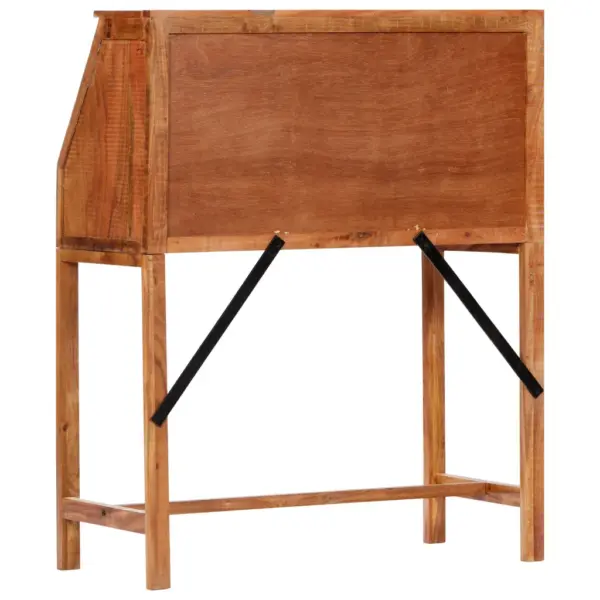 Kirjutuslaud klapiga ja sahtlitega, akaatsiapuidust, pruun, 90 x 40 x 107 cm – 6