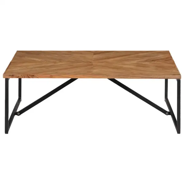 Akaatsiapuidust kohvilaud metallraamiga, pruun, 110 x 110 x 36 cm – 2