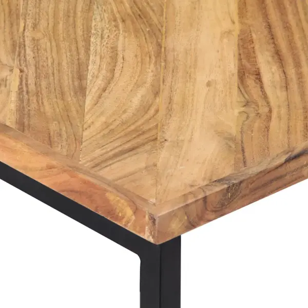 Akaatsiapuidust kohvilaud metallraamiga, pruun, 110 x 110 x 36 cm – 4