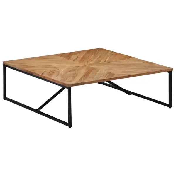 Akaatsiapuidust kohvilaud metallraamiga, pruun, 110 x 110 x 36 cm – 9