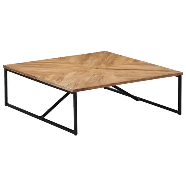 Akaatsiapuidust kohvilaud metallraamiga, pruun, 110 x 110 x 36 cm – 10