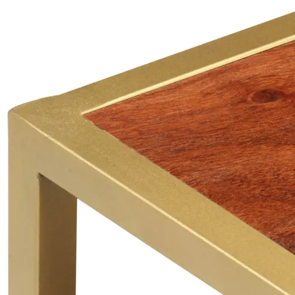 Meekarva akaatsiapuidust kohvilaud terasraamiga, 1 avatud sektsioon ja 2 sahtlit, 90 x 50 x 40 cm - 4