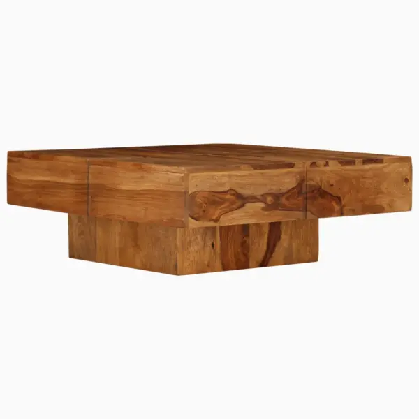 Akaatsiapuidust kohvilaud, pruun, 80 x 80 x 30 cm – 2