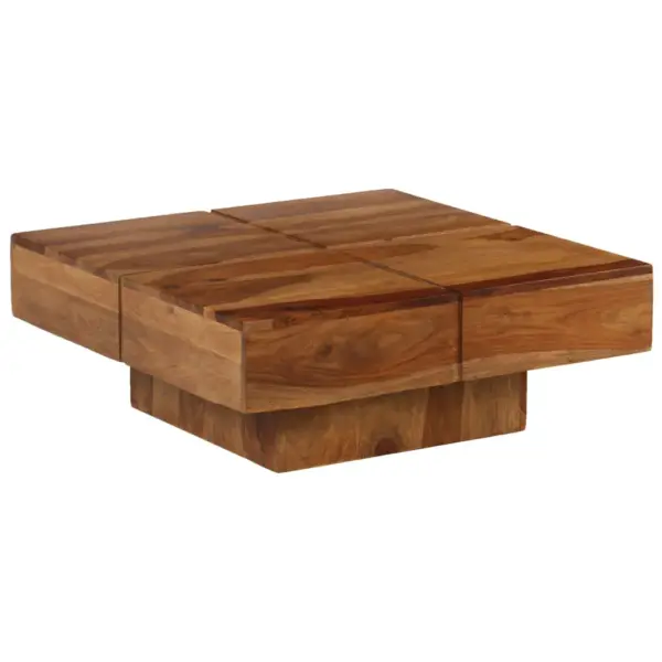 Akaatsiapuidust kohvilaud, pruun, 80 x 80 x 30 cm – 5