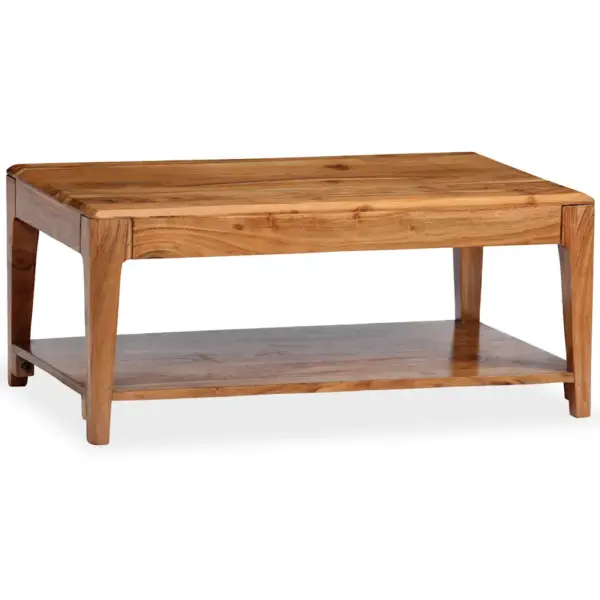 Akaatsiapuidust kohvilaud riiuliga, pruun, 88 x 50 x 38 cm – 11