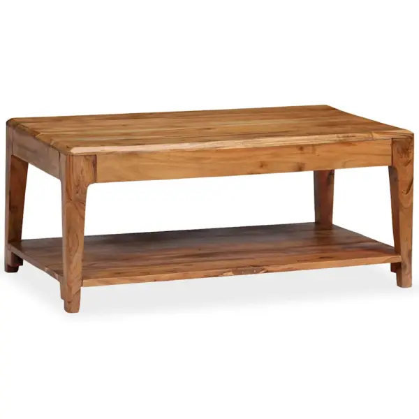 Akaatsiapuidust kohvilaud riiuliga, pruun, 88 x 50 x 38 cm – 8