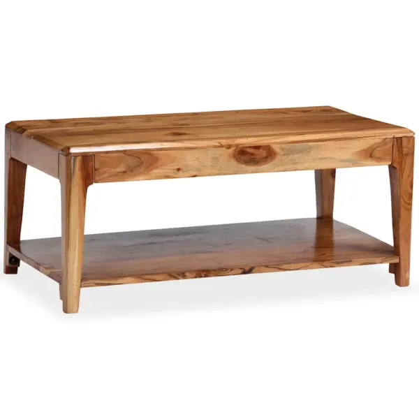 Akaatsiapuidust kohvilaud riiuliga, pruun, 88 x 50 x 38 cm – 10