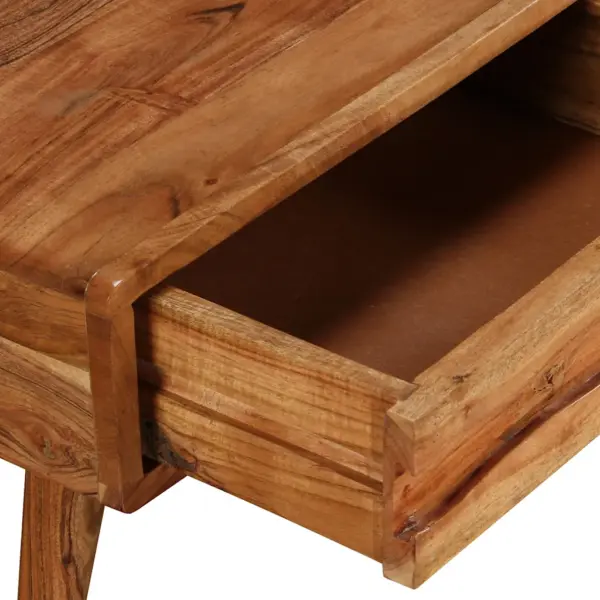 Akaatsiapuidust kohvilaud nikerdatud sahtli ja avatud riiuliga, 100 x 50 x 40 cm – 5