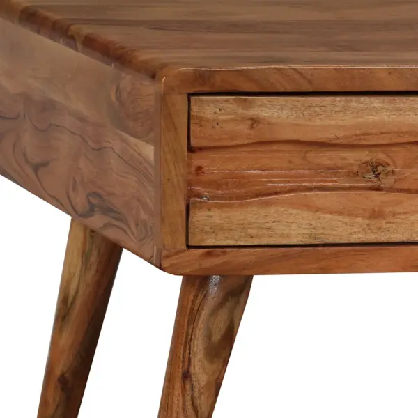 Akaatsiapuidust kohvilaud nikerdatud sahtli ja avatud riiuliga, 100 x 50 x 40 cm – 6