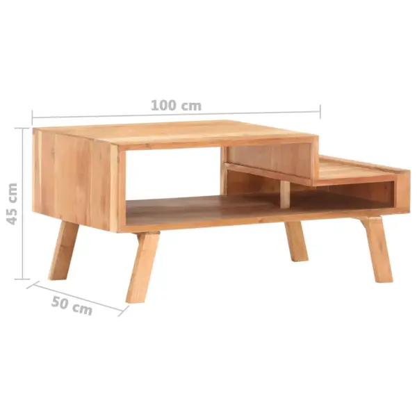 Akaatsiapuidust kohvilaud sektsiooniga, pruun, 100 x 50 x 45 cm – 6