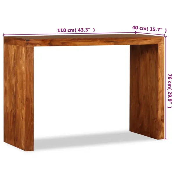 Konsoollaud akaatsiapuidust meeviimistlusega, pruun, 110 x 40 x 76 cm – 10