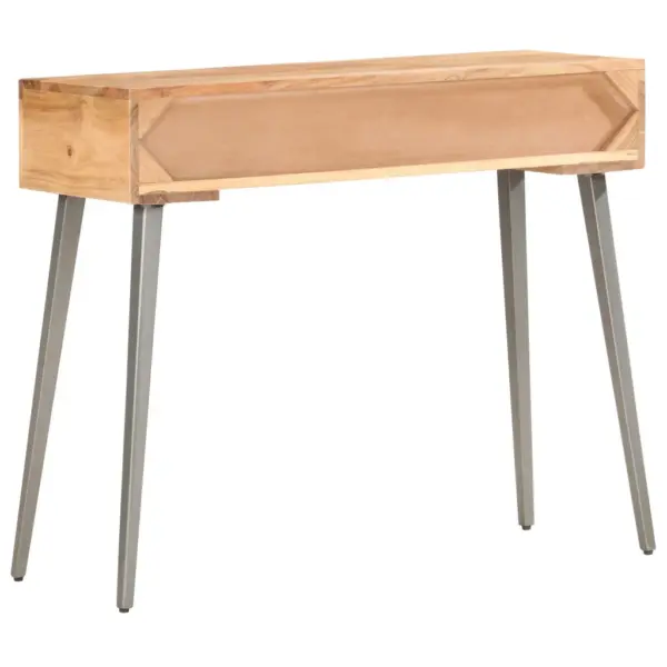 Tööstuslikus stiilis konsoollaud akaatsiapuidust, 2 sahtliga, 90 x 30 x 75 cm – 4