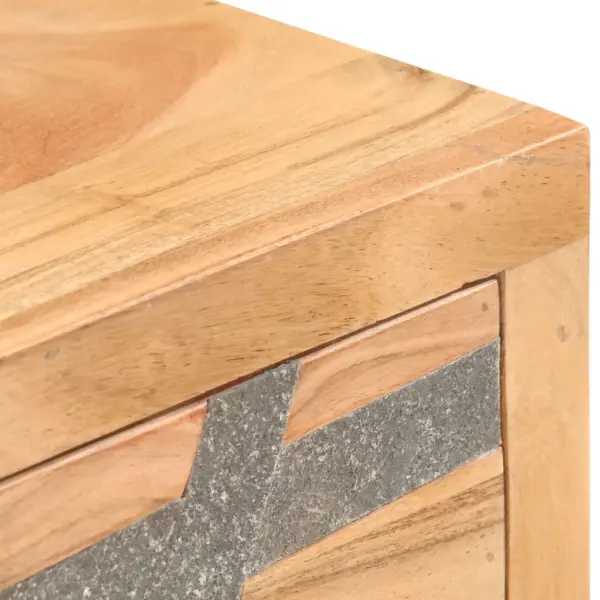 Tööstuslikus stiilis konsoollaud akaatsiapuidust, 2 sahtliga, 90 x 30 x 75 cm – 6