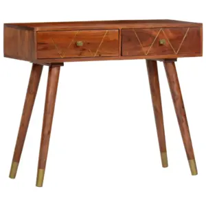 Konsoollaud kahe sahtliga, meekarva akaatsiapuit, pruun, 90 x 35 x 76 cm