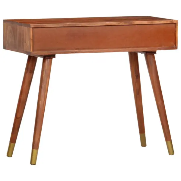 Konsoollaud kahe sahtliga, meekarva akaatsiapuit, pruun, 90 x 35 x 76 cm – 4