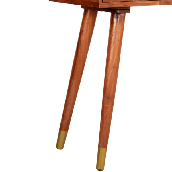 Konsoollaud kahe sahtliga, meekarva akaatsiapuit, pruun, 90 x 35 x 76 cm – 9