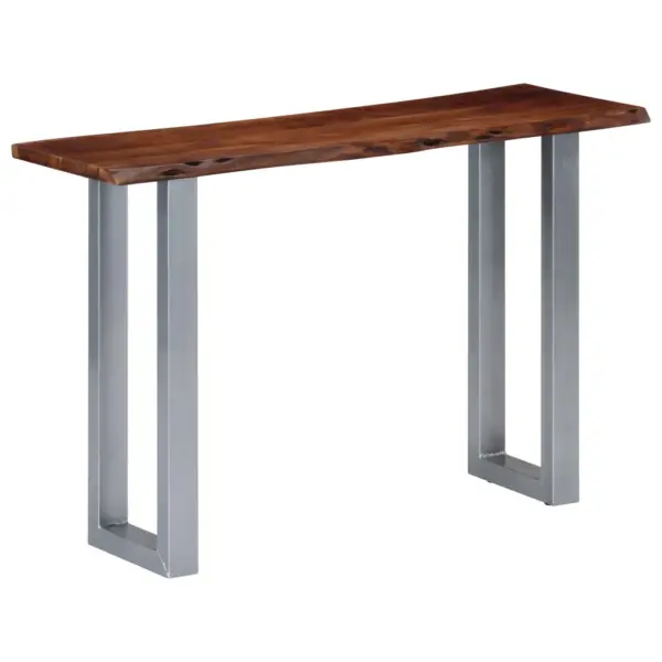 Industriaalstiilis akaatsiapuidust konsoollaud rauast jalgadega, 115 x 35 x 76 cm – 11