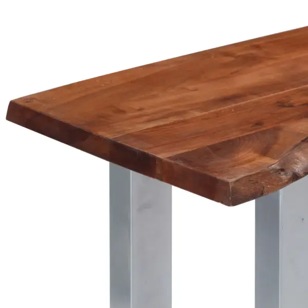Industriaalstiilis akaatsiapuidust konsoollaud rauast jalgadega, 115 x 35 x 76 cm – 4