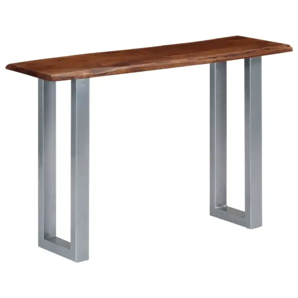 Industriaalstiilis akaatsiapuidust konsoollaud rauast jalgadega, 115 x 35 x 76 cm – 8