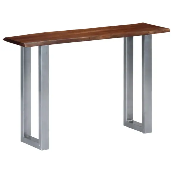 Industriaalstiilis akaatsiapuidust konsoollaud rauast jalgadega, 115 x 35 x 76 cm – 9