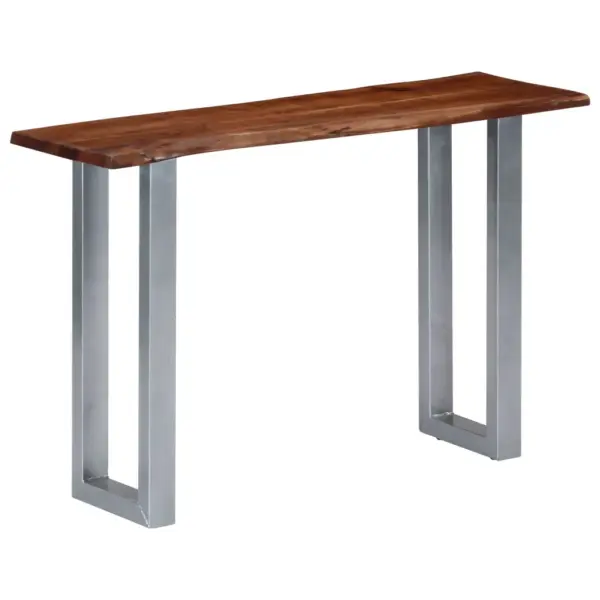 Industriaalstiilis akaatsiapuidust konsoollaud rauast jalgadega, 115 x 35 x 76 cm – 10