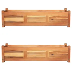 Kõrgendatud taimelava akaatsiapuidust, 2 tk, pruun, 100 x 30 x 25 cm