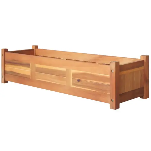 Kõrgendatud taimelava akaatsiapuidust, 2 tk, pruun, 100 x 30 x 25 cm – 2