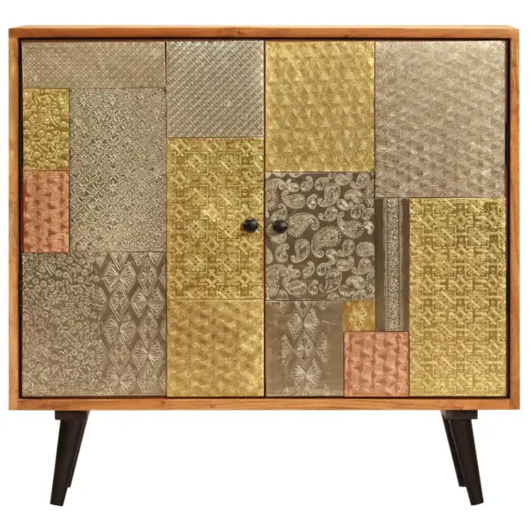 Akaatsiapuidust kummut dekoratiivsete metalldetailidega, 80 x 30 x 75 cm - 2