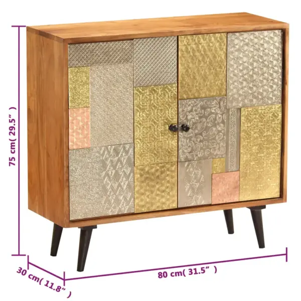 Akaatsiapuidust kummut dekoratiivsete metalldetailidega, 80 x 30 x 75 cm - 7