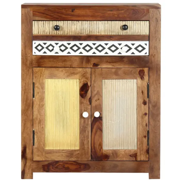 Akaatsiapuidust kummut sahtli ja kahe uksega, rombimustriga, 60 x 30 x 75 cm – 7