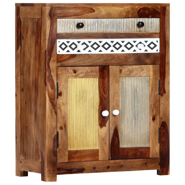 Akaatsiapuidust kummut sahtli ja kahe uksega, rombimustriga, 60 x 30 x 75 cm – 9