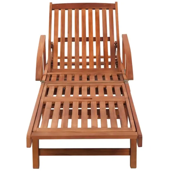 Akaatsiapuidust lamamistoolid rataste ja reguleeritava selja- ja jalatoega, väljatõmmatava lauaga, 2 tk, kokkupandava lauaga – 2