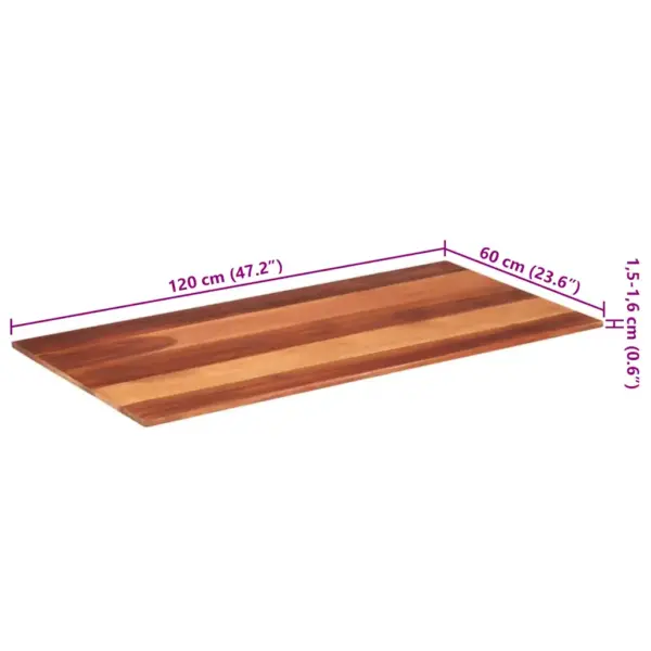 Akaatsiapuidust ristkülikukujuline lauaplaat, meekarva viimistlus, 60 x 120 cm, 15–16 mm – 8