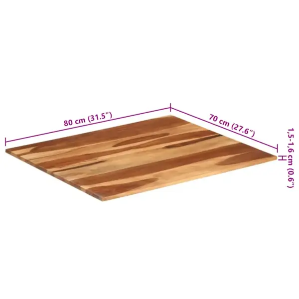 Akaatsiapuidust ristkülikukujuline lauaplaat, meekarva viimistlus, 70 x 80 cm, 15–16 mm – 8