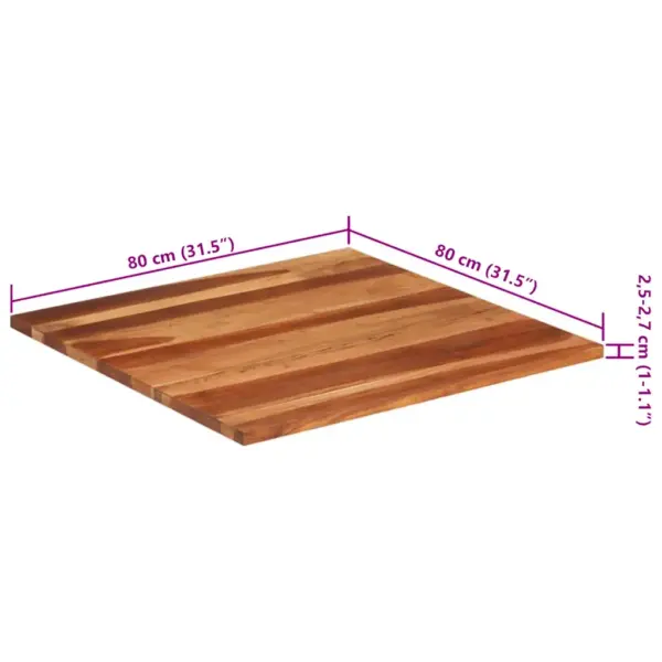 Akaatsiapuidust lauaplaat meekarva viimistlusega, 80 x 80 cm, paksus 25–27 mm – 8