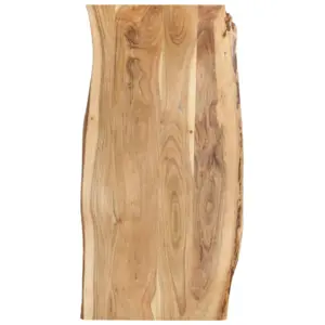 Akaatsiapuidust lauaplaat loodusliku servaga, pruun, 118 x (50–60) x 2,5 cm