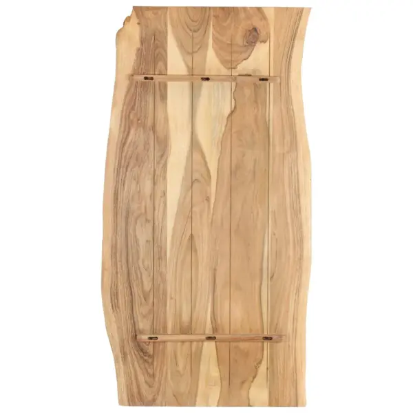 Akaatsiapuidust lauaplaat loodusliku servaga, pruun, 118 x (50–60) x 2,5 cm - 2