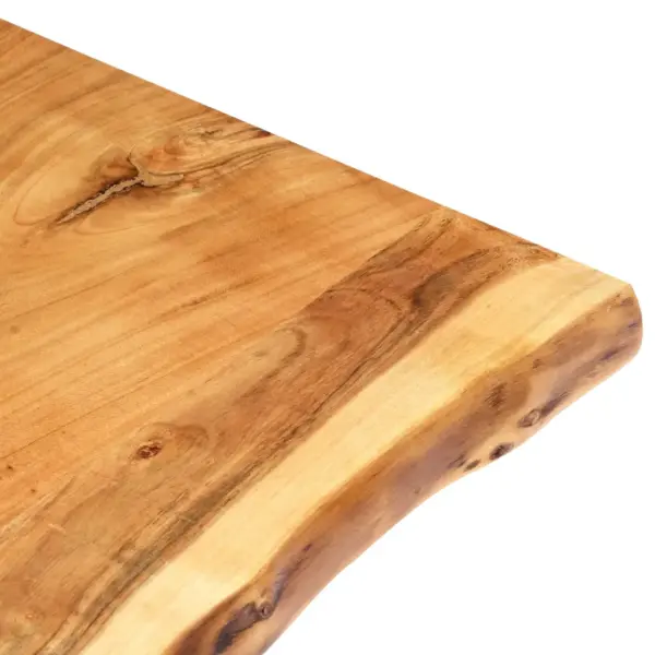 Akaatsiapuidust lauaplaat loodusliku servaga, pruun, 118 x (50–60) x 2,5 cm - 3