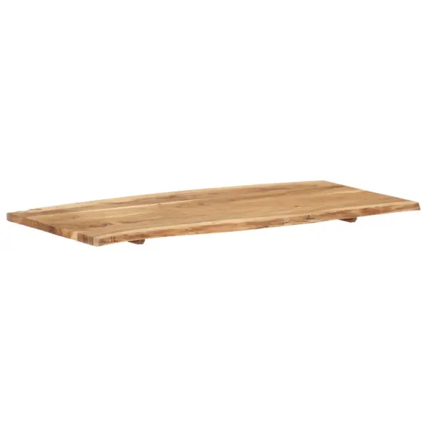 Akaatsiapuidust lauaplaat loodusliku servaga, pruun, 118 x (50–60) x 2,5 cm - 5