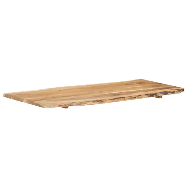 Akaatsiapuidust lauaplaat loodusliku servaga, pruun, 118 x (50–60) x 2,5 cm - 6