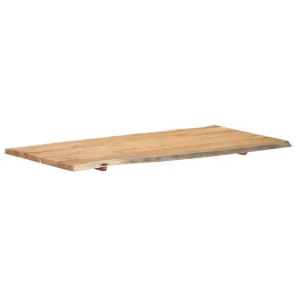 Akaatsiapuidust lauaplaat loodusliku servaga, pruun, 118 x (50–60) x 2,5 cm - 8