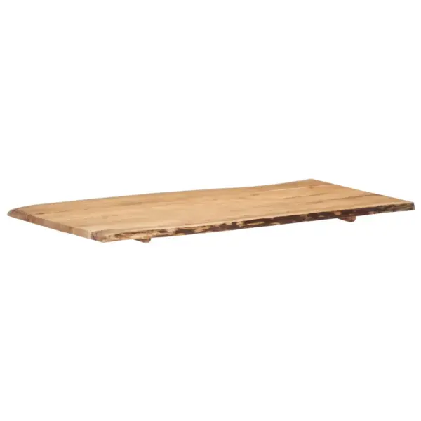 Akaatsiapuidust lauaplaat loodusliku servaga, pruun, 118 x (50–60) x 2,5 cm - 9