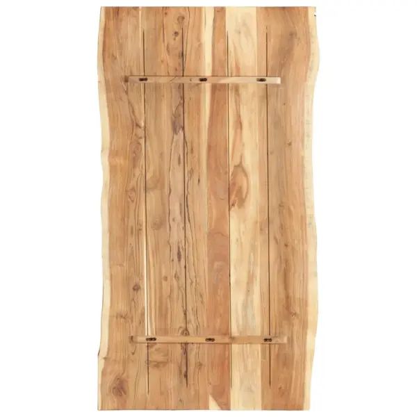 Akaatsiapuidust lauaplaat naturaalsete servadega, 118 x (50–60) x 3,8 cm – 2