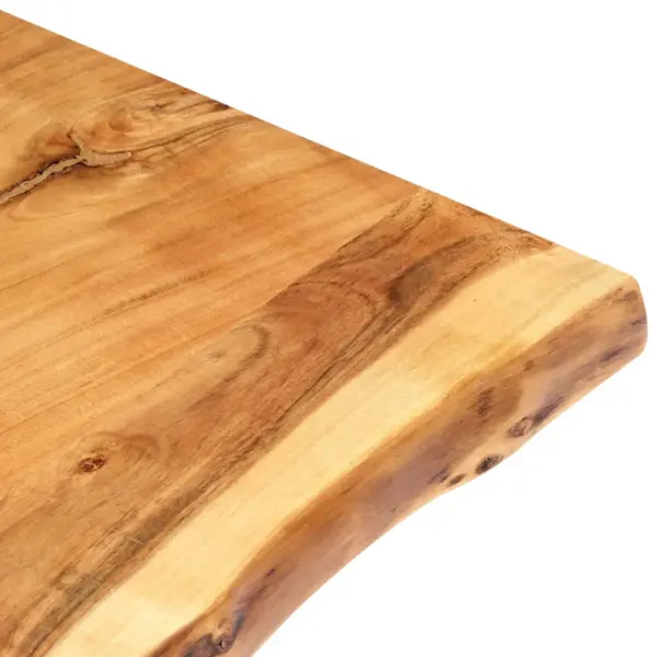 Akaatsiapuidust lauaplaat naturaalsete servadega, 118 x (50–60) x 3,8 cm – 3