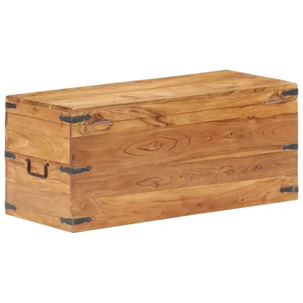 Lukustatav akaatsiapuidust hoiukirst külgkäepidemetega, pruun, 90 x 40 x 40 cm – 4